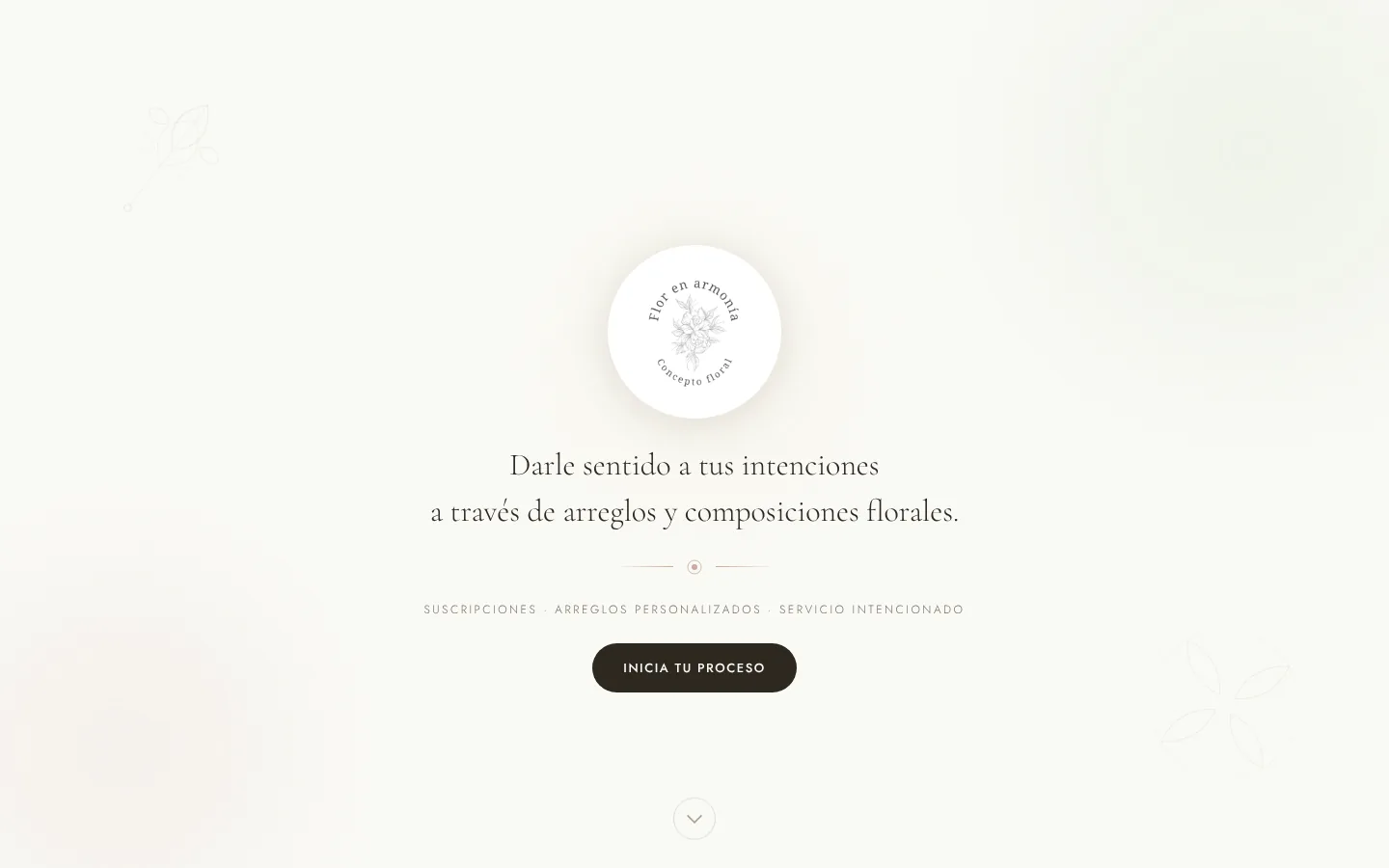 Captura del sitio de Flor en Armonía