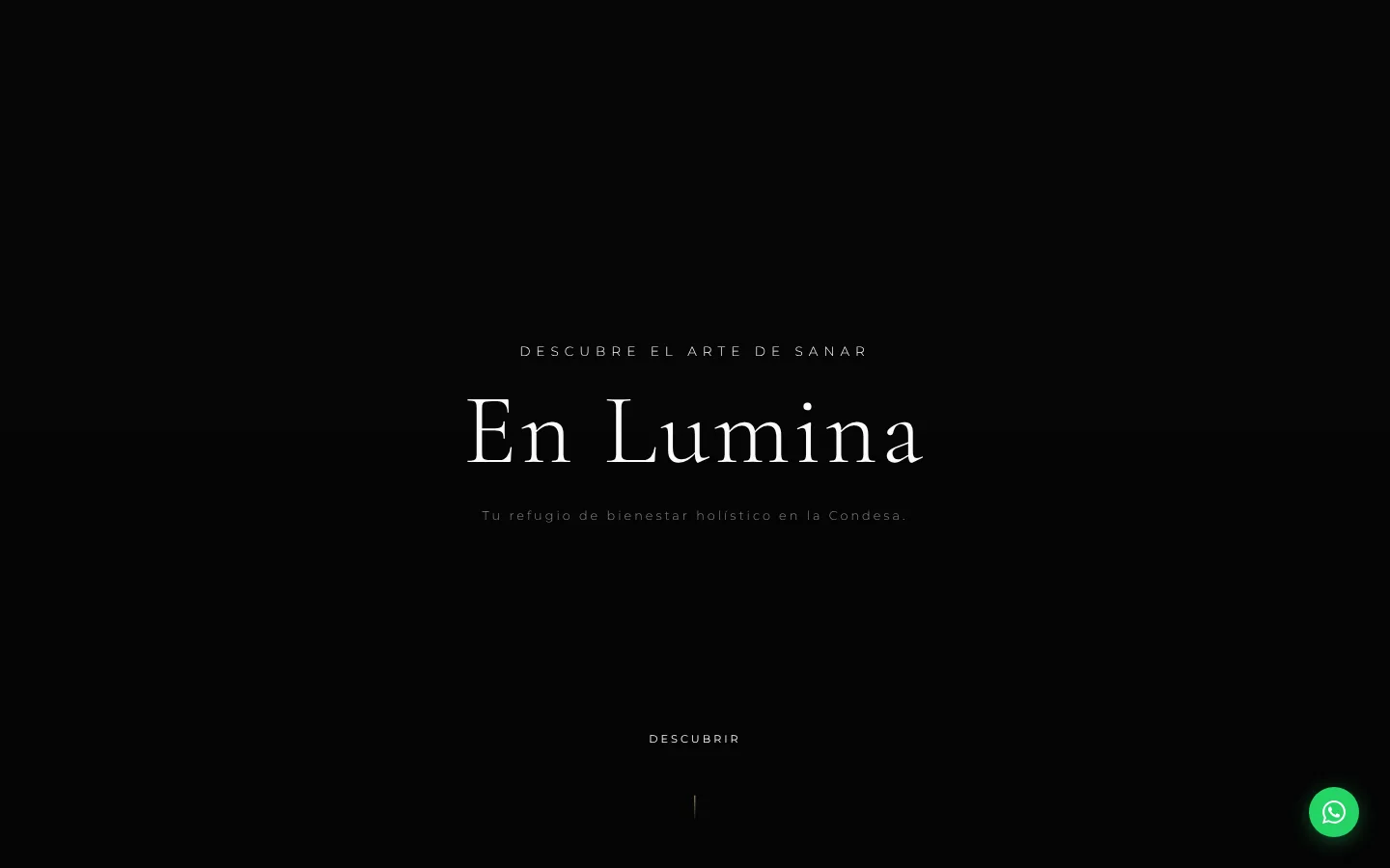 Captura del sitio de Lumina Centro Holístico